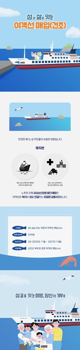 신안군, ‘섬과 삶을 잇는 희망의 배’ 건조 위한 제1호 고향사랑 지정기부 시작..'전국 최초, 고향사랑기부제로 도서 지역 여객선 마련에 나서' 1