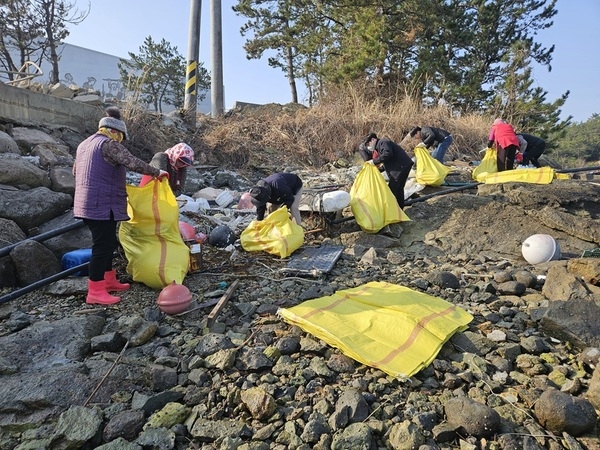 신안군 신의면, 봄맞이 해양정화활동… 80여 명 참여 13톤 쓰레기 수거..